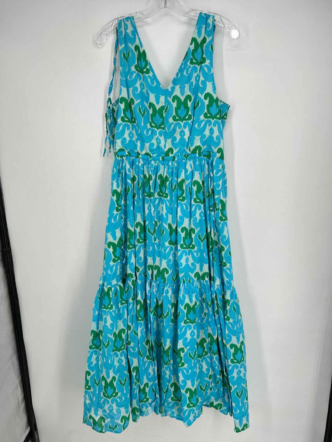 Talbots Size 14 Blue & Green Print Dress