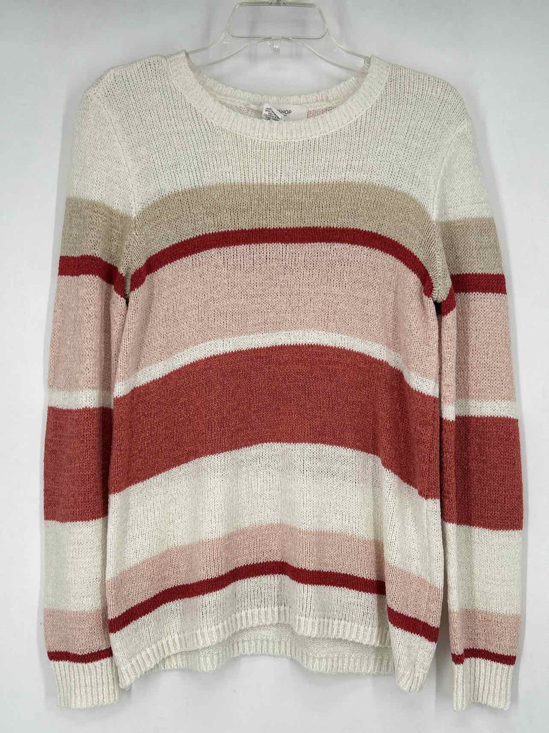 Workshop Republic Clothing Size M White & Pink Stripe Sweater