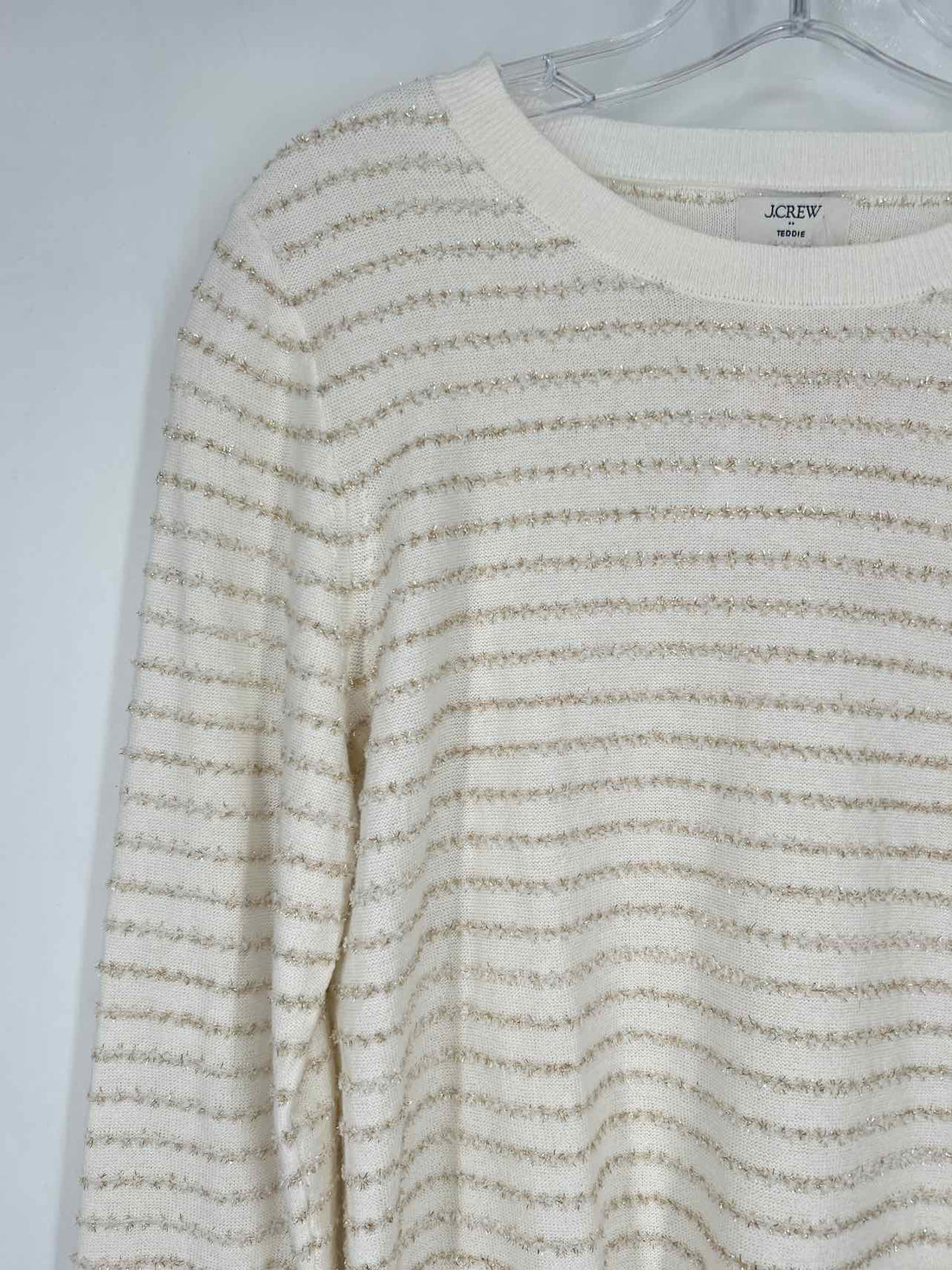 J Crew M White & Gold Sweater NWT Holiday