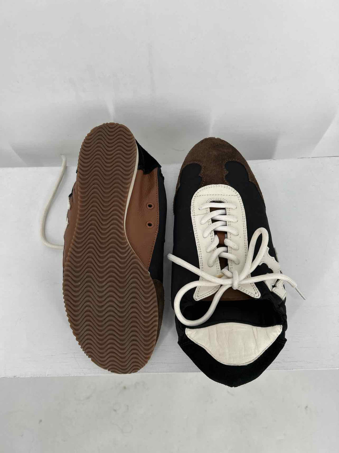 Tory Burch Women Size 7 Black & Brown Retro Runner Sneakers