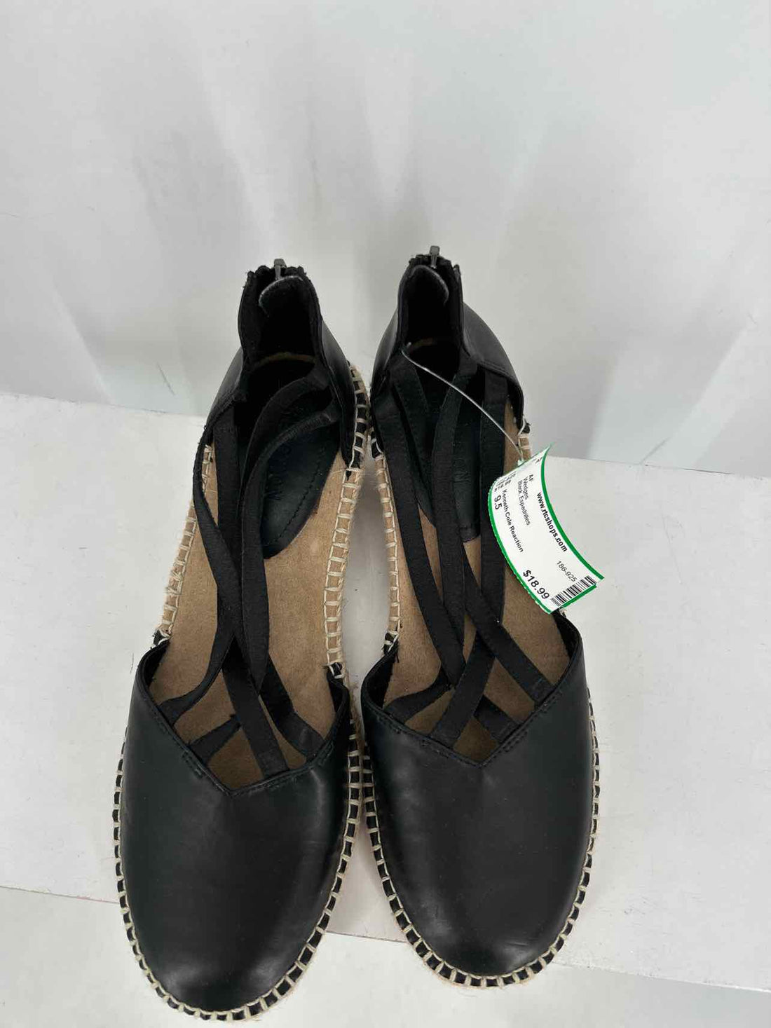 Kenneth Cole Reaction Women Size 9.5 Black Espadrilles Wedges