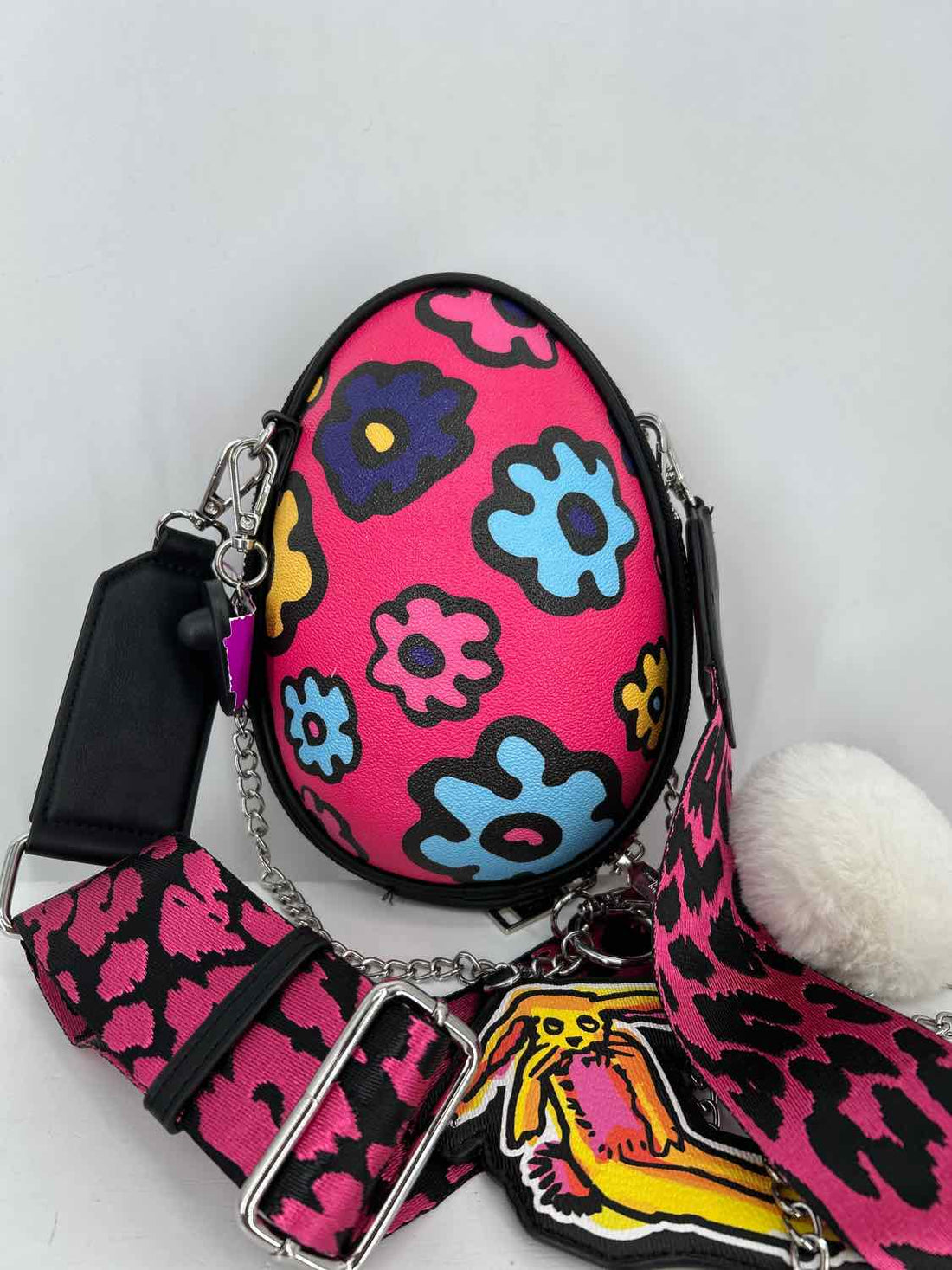 Betsey Johnson Hot Pink Print Faux Leather Limited Edition Crossbody