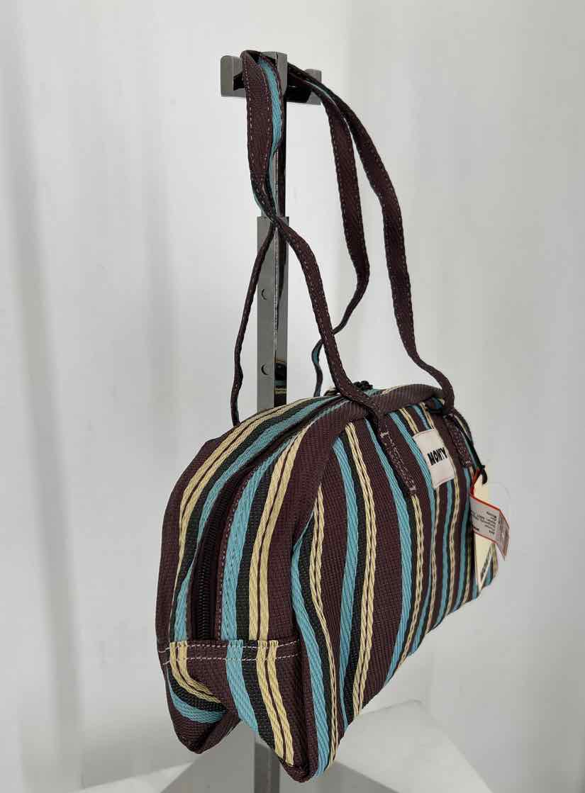 Monty Burgundy Striped Recycled Nylon NWT Arc Purse