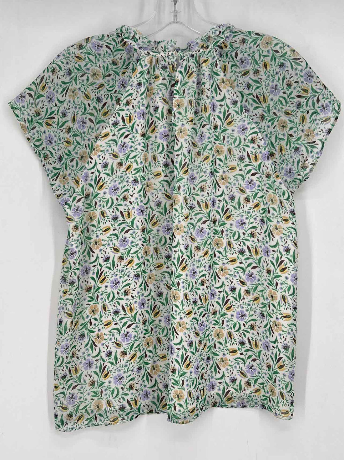 Ann Taylor Size S White Floral Short Sleeve