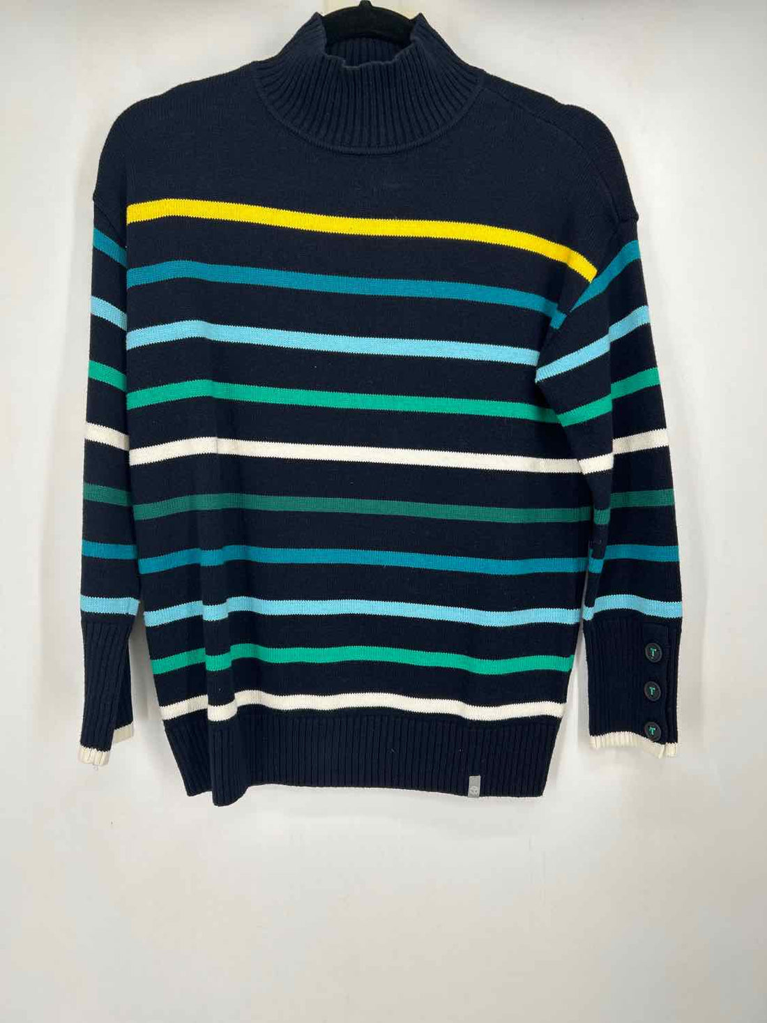 T By Talbots Size SP Navy Striped Sweater