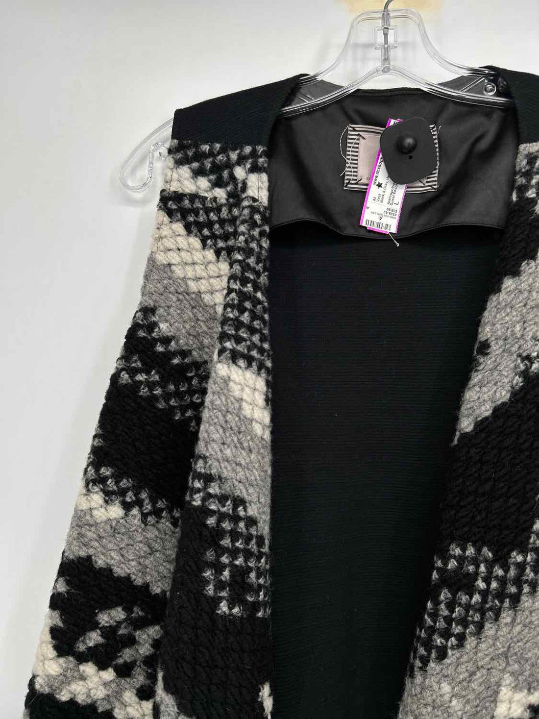 Guest Editor Size L Black & Gray Wool Blend Vest