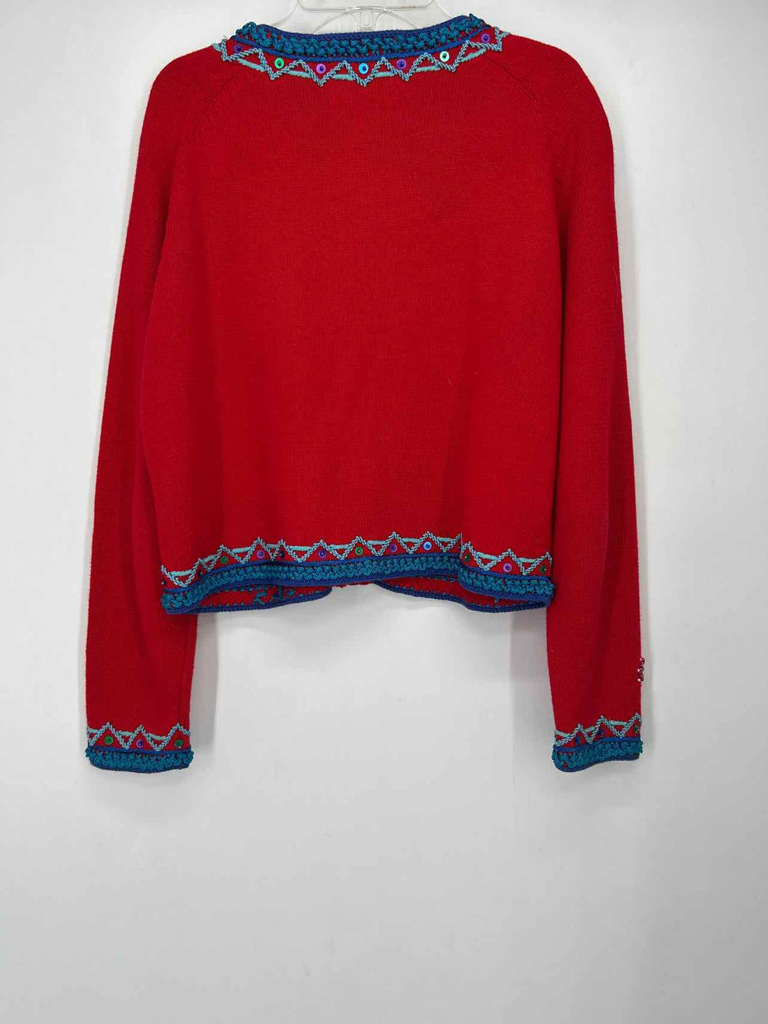 Michael Simon Studio Size S Red Embroidery Cardigan