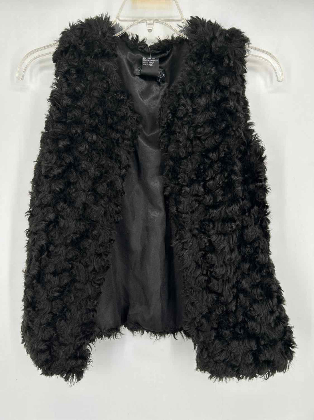 Live A Little Size S Black Faux Fur Vest