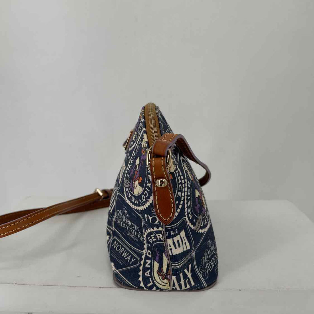 Dooney & Bourke Purple Print Leather Crossbody
