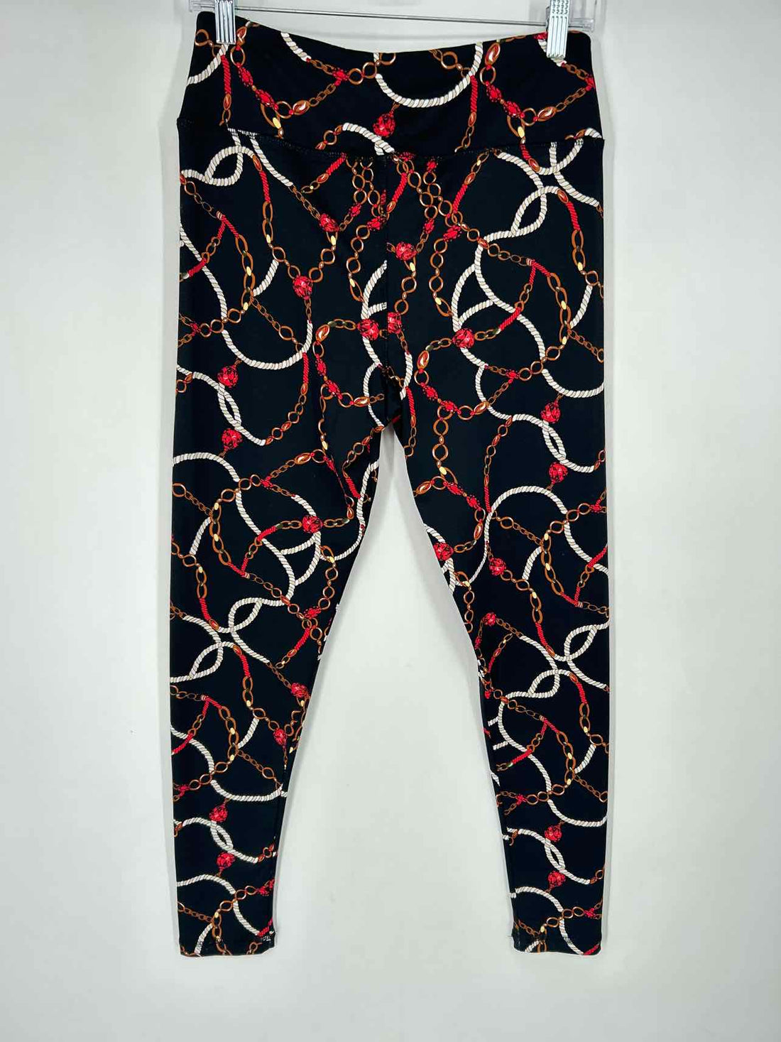 Lulu B Size M Black & Red Print Leggings
