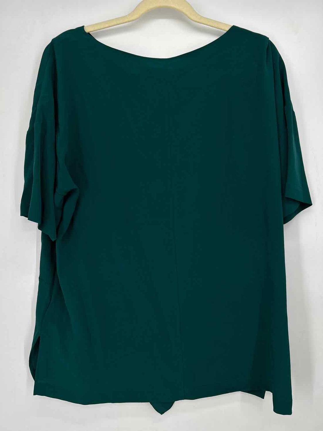 LK Bennett London Size 14 Dark Green Silk Short Sleeve