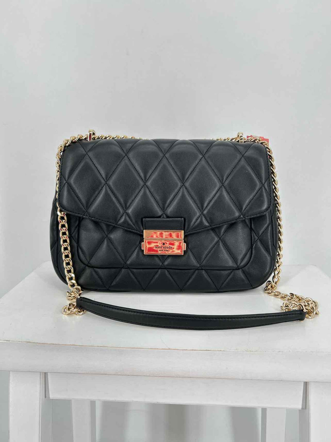 Kate Spade Black Quilted Leather Excellent Condition Shoulder