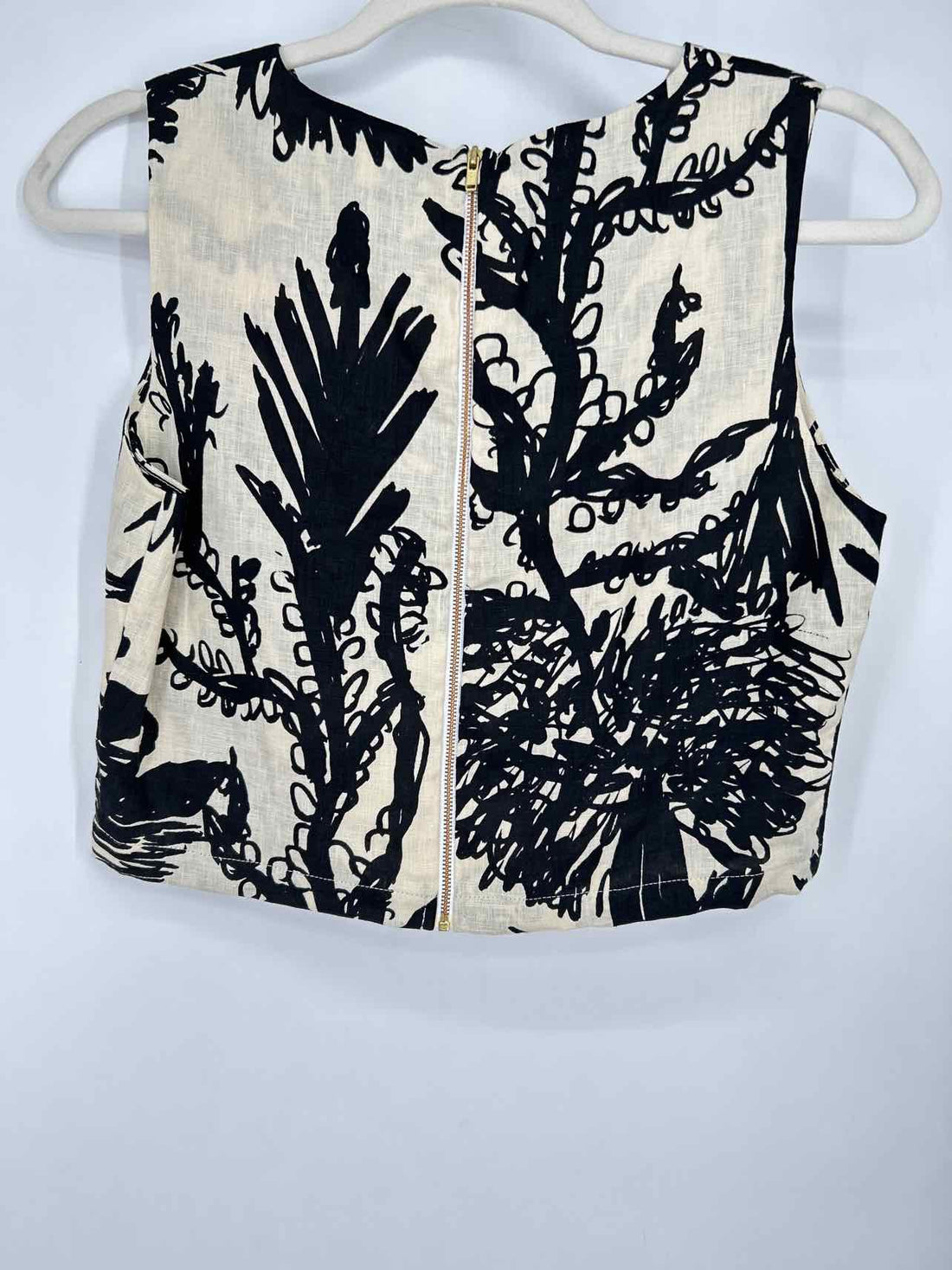 Bel Kazan S Cream & Black Linen New Boutique Top