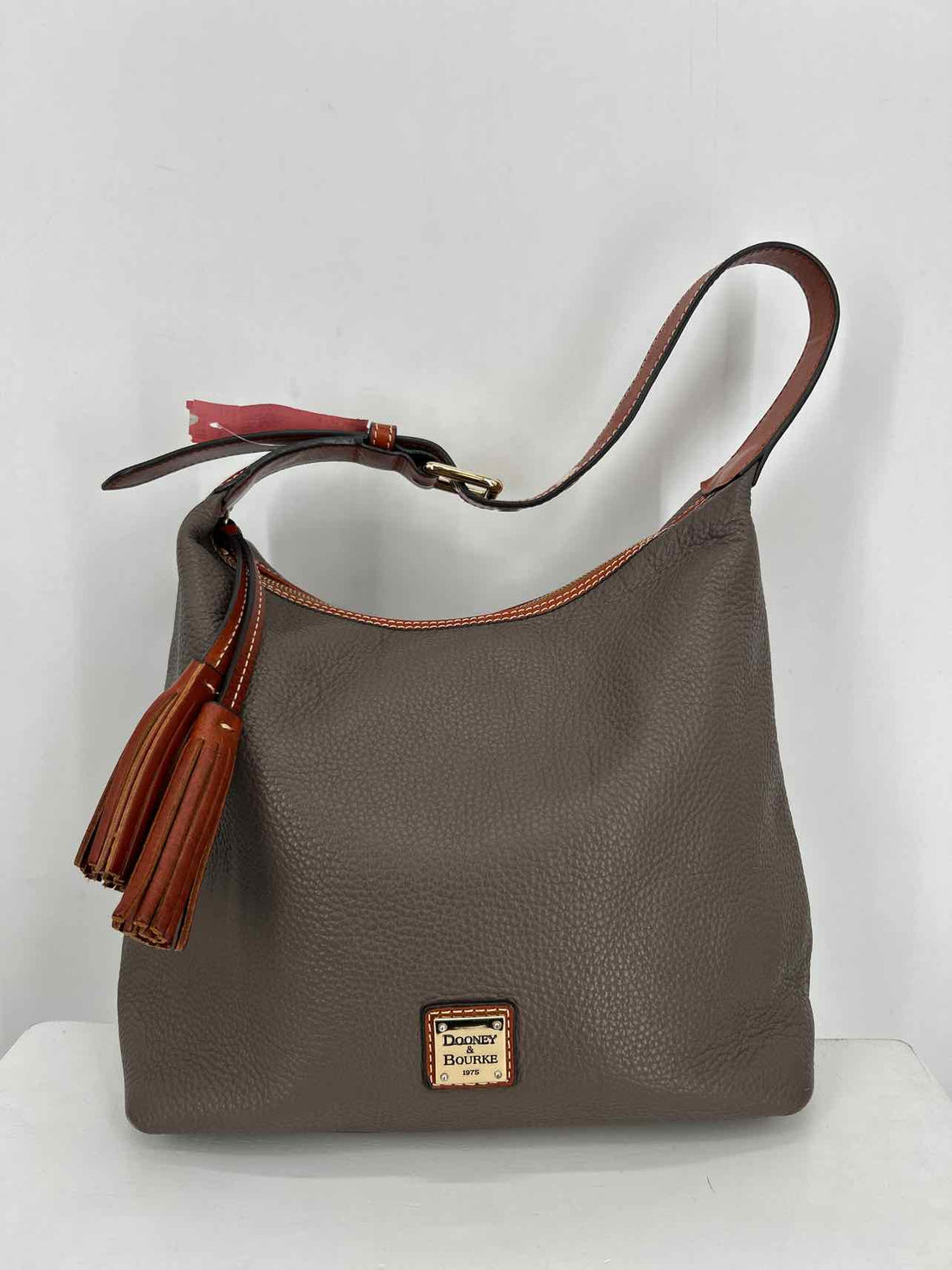 Dooney & Bourke Gray Pebbled Leather Good Hobo