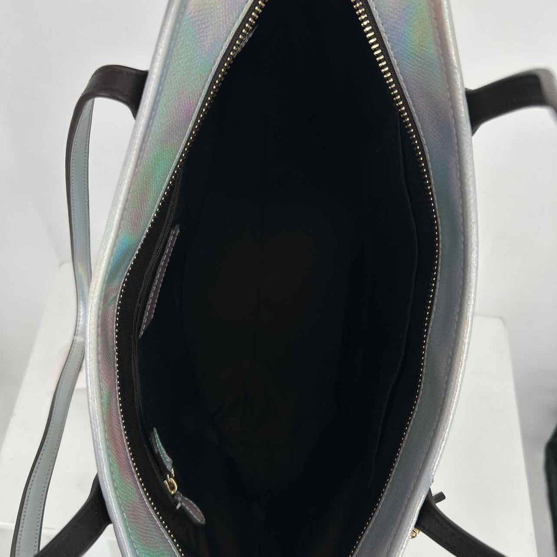Coach RARE Silver Hologram Rainbow Holographic Genuine Leather NWT City Tote