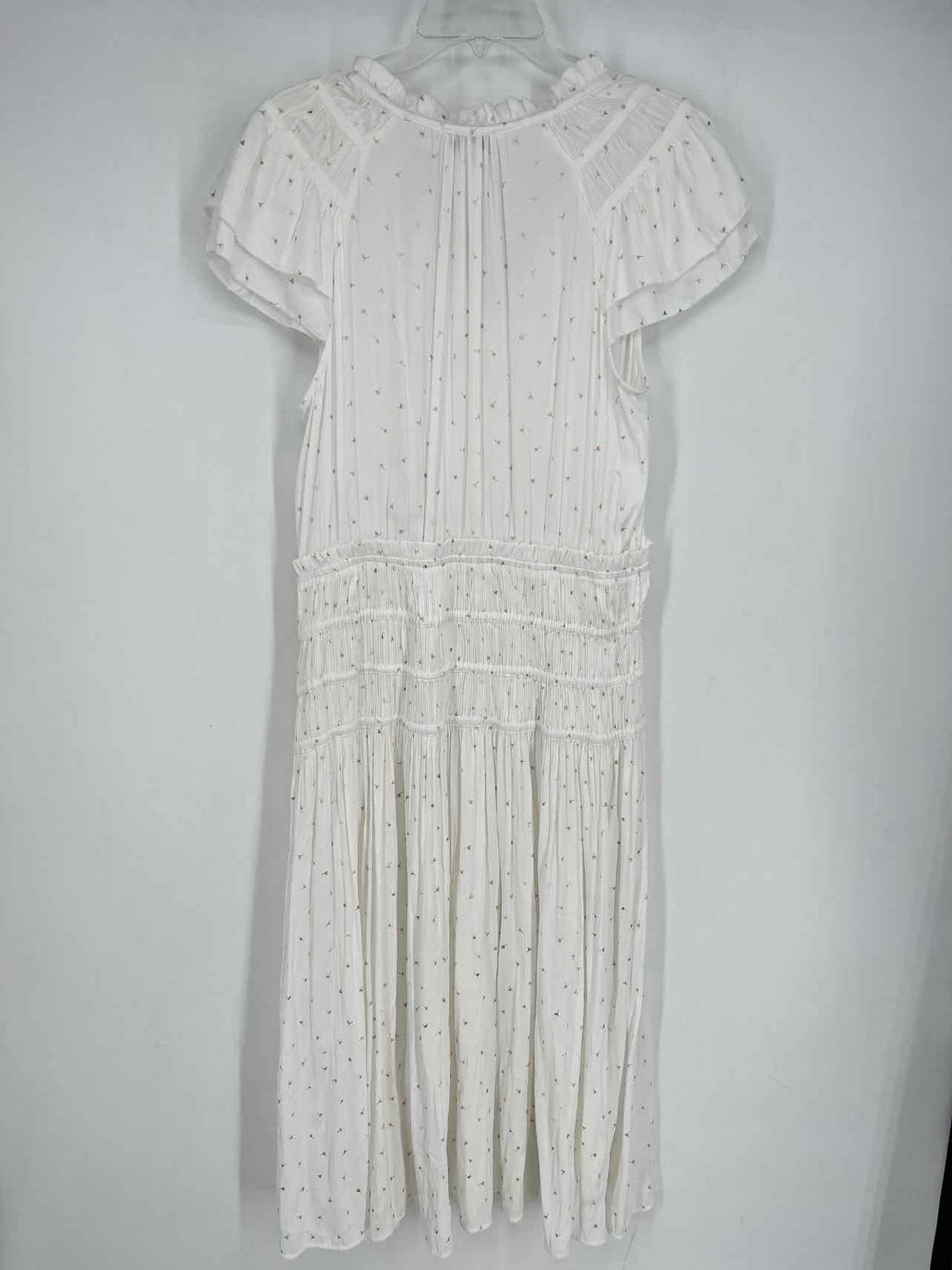 Current Air Size L White Print Short Sleeve Dress