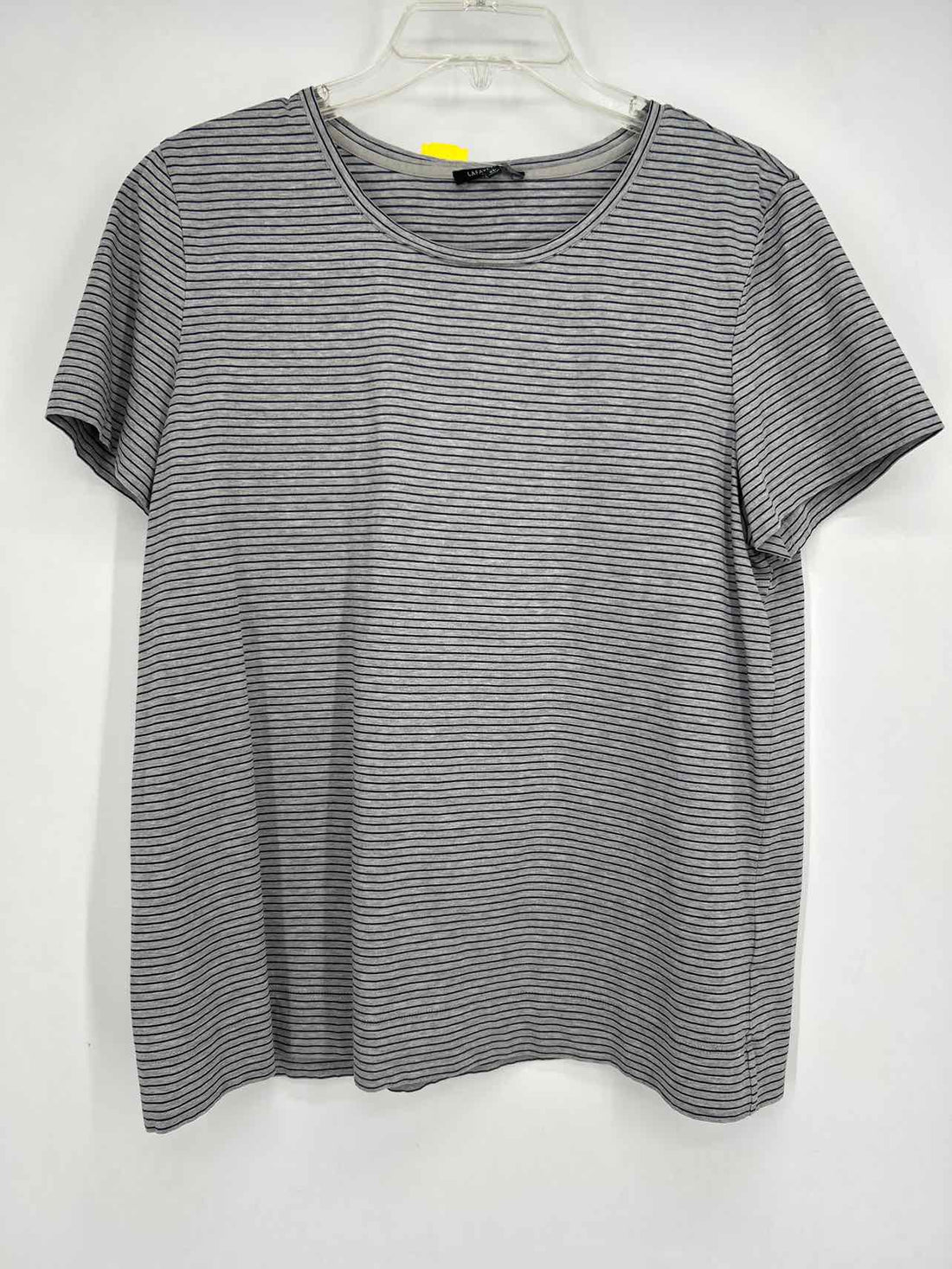 Lafayette 148 Size XL Gray Striped T-shirt
