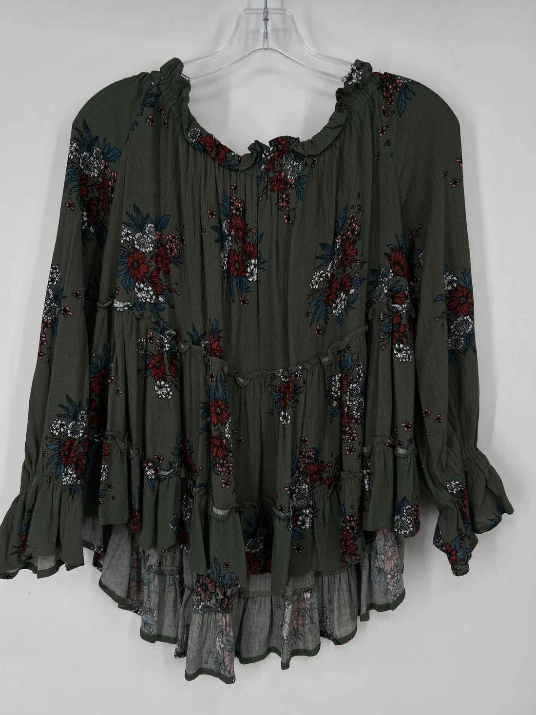 Crescent Size S Olive Floral Long Sleeve