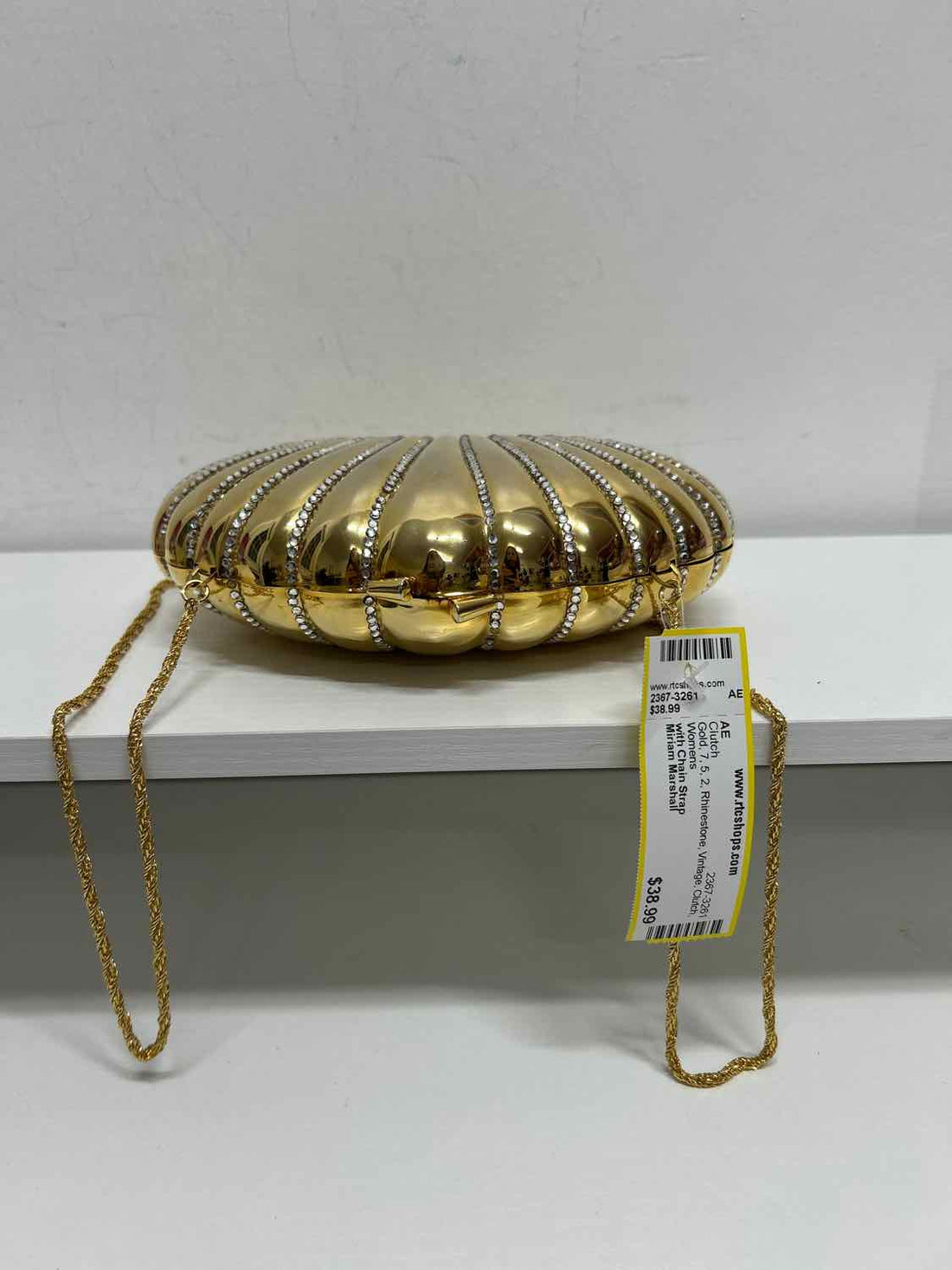 Miriam Marshall Gold Rhinestone Vintage Clutch