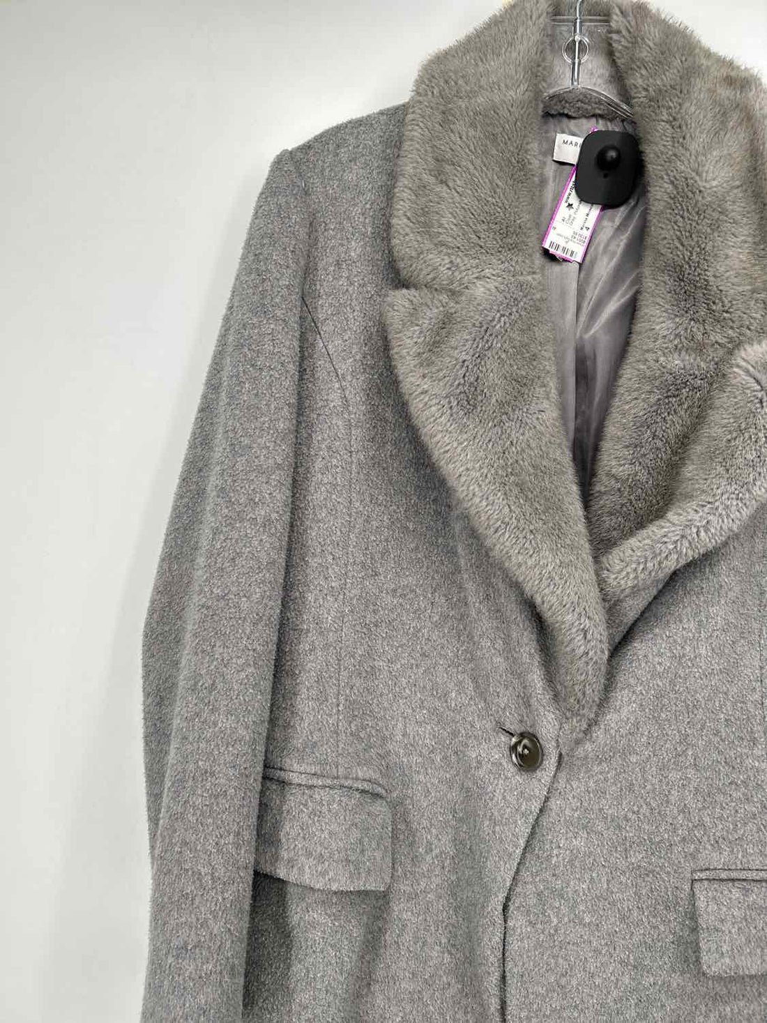 Marina Moscone Size 4 Gray Polyester & Wool Coat