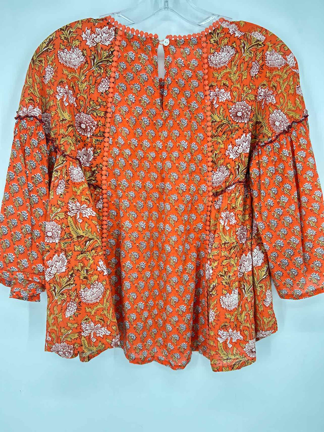 Rachel Zoe Size XS Orange & White Floral Long Sleeve