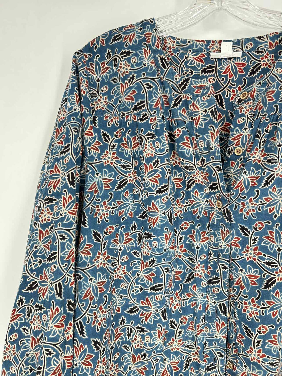 Pure Jill Size M Blue Floral Long Sleeve