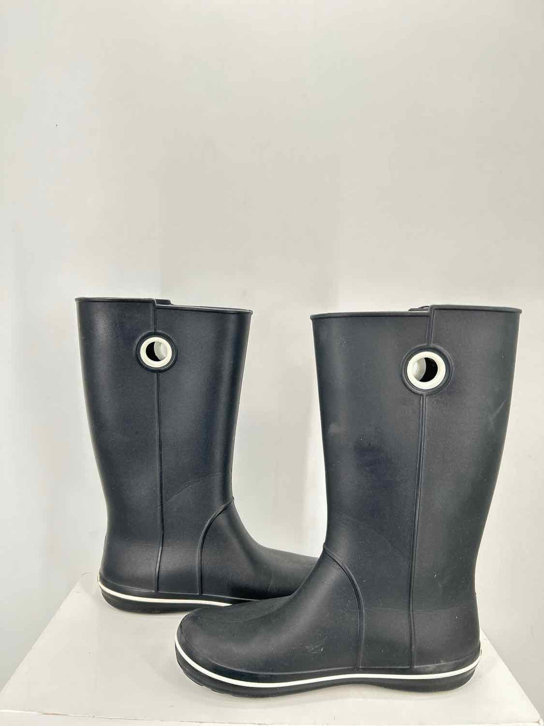 Crocs Women Size 8 Black & White Rain Boot