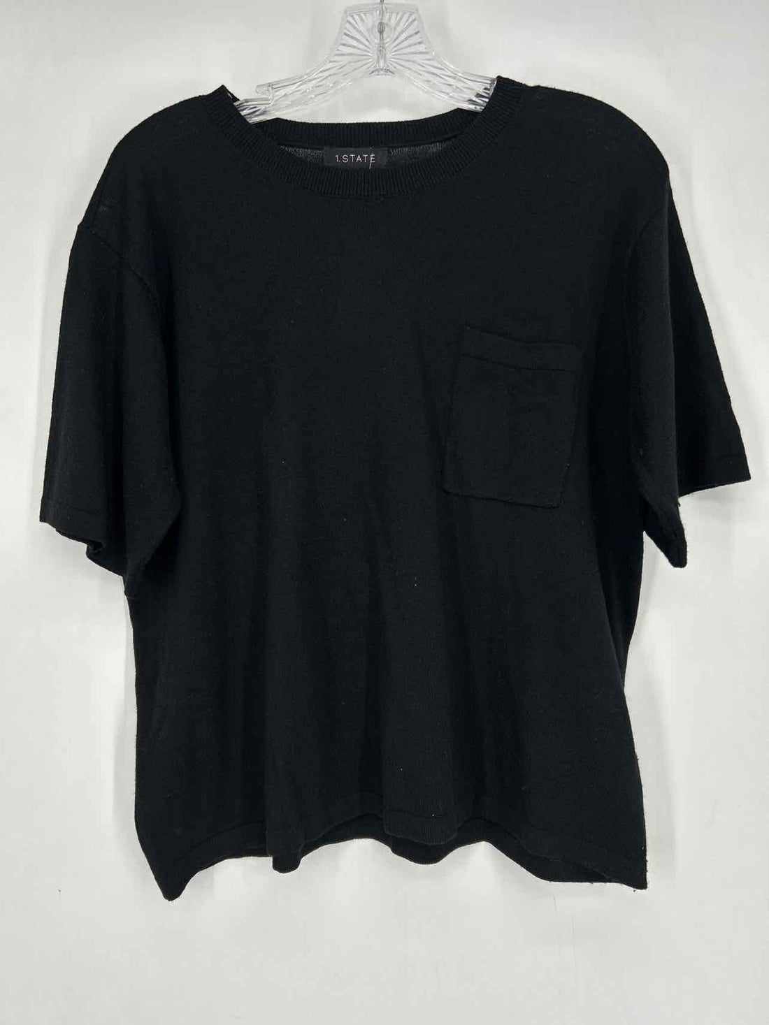 1 State Size M Black Sweater Short Sleeve