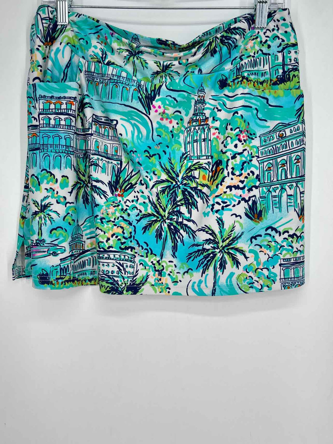 Aryeh Size M Aqua & White Print Active Skorts