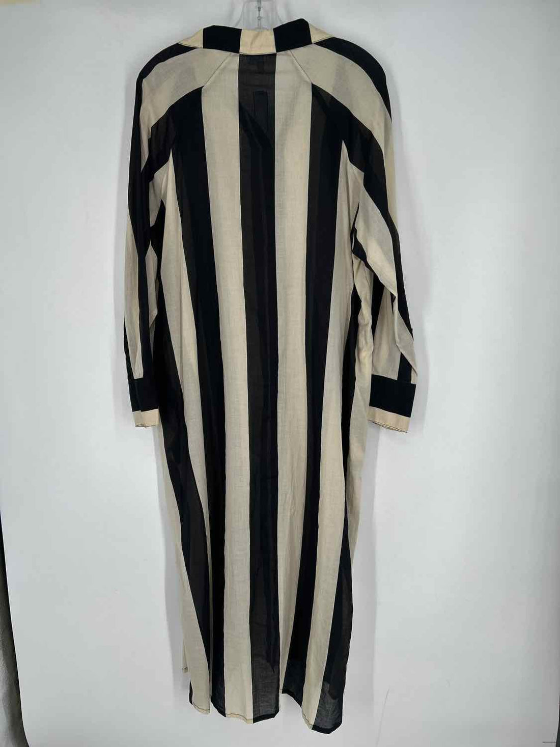 Bel Kazan Size M Black & Cream Striped Dress