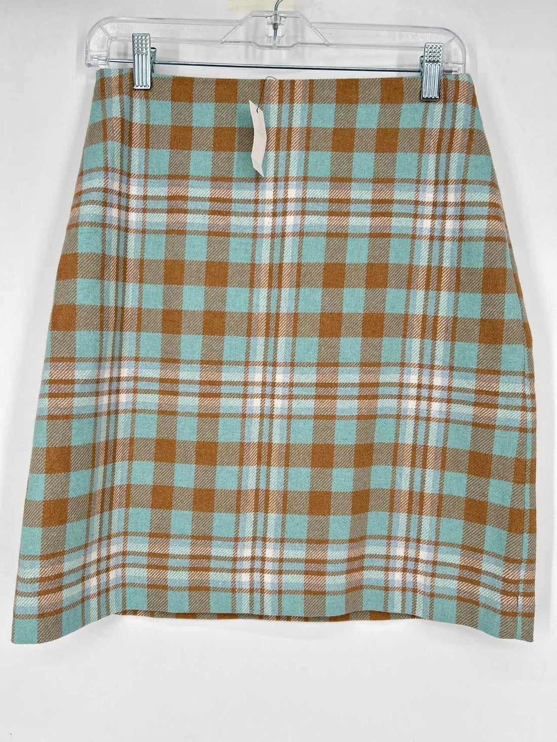 Talbots Size 4 Aqua & Tan Plaid NWT Skirts