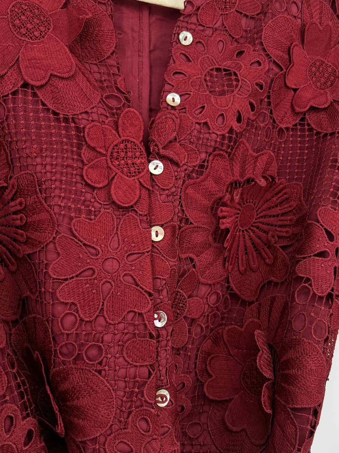 J. Marie L Maroon Floral Applique New Boutique Romper