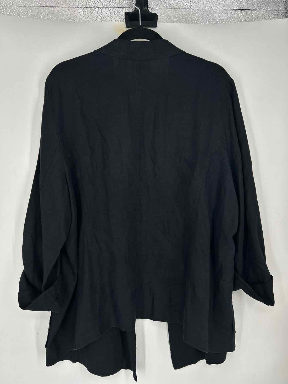 Chicos Size 3(XL) Black Linen Blazer