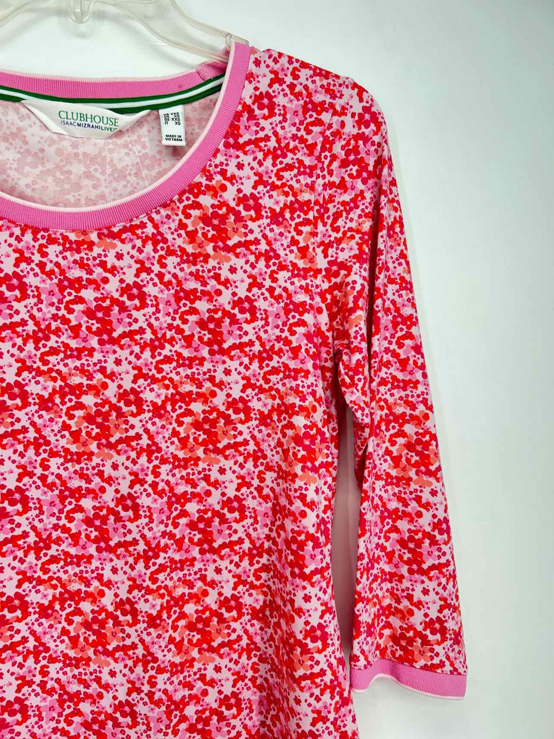 Isaac Mizrahi Size XXS Pink Print Long Sleeve