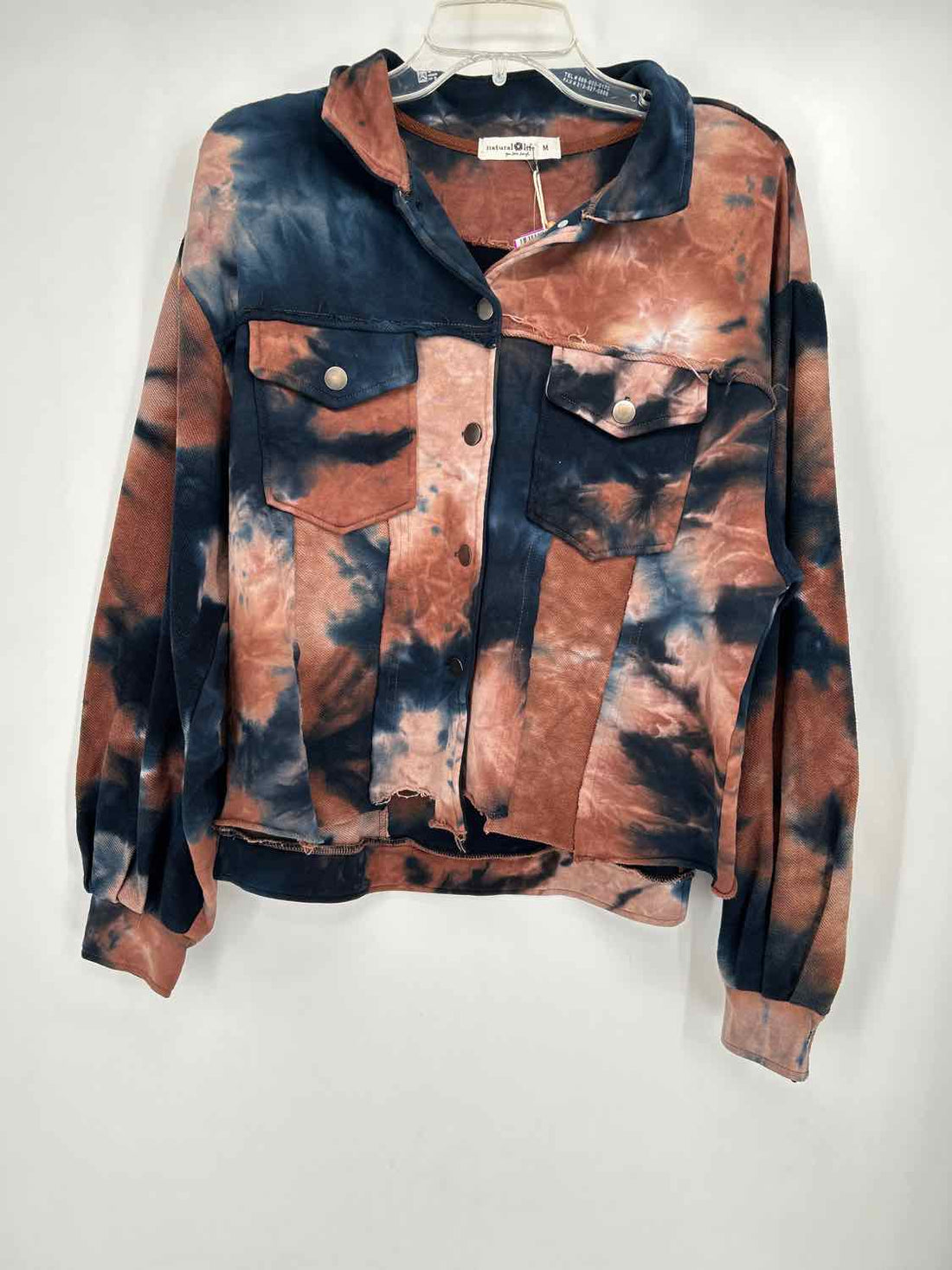 Natural Life Size M navy & brown tie Dye NWT Jacket