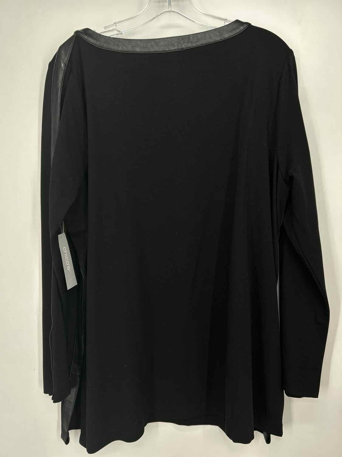 Chicos Size 3(XL) Black Faux Leather Pre Owned Long Sleeve