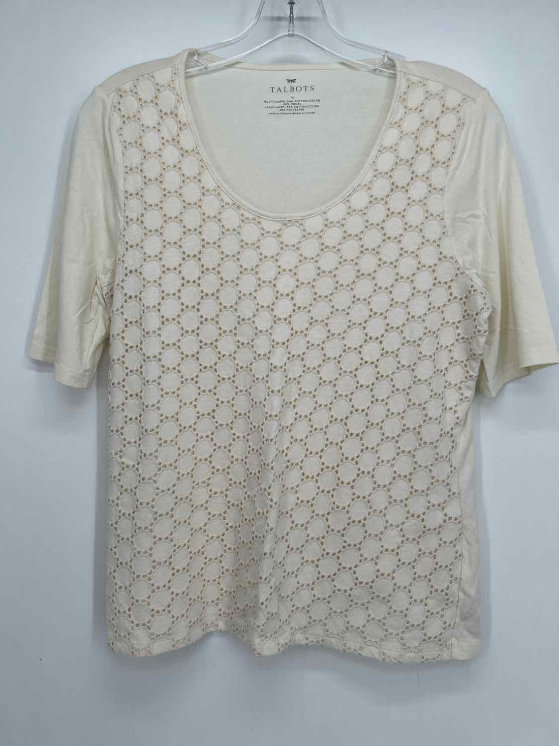 Talbots Size M Ivory Short Sleeve