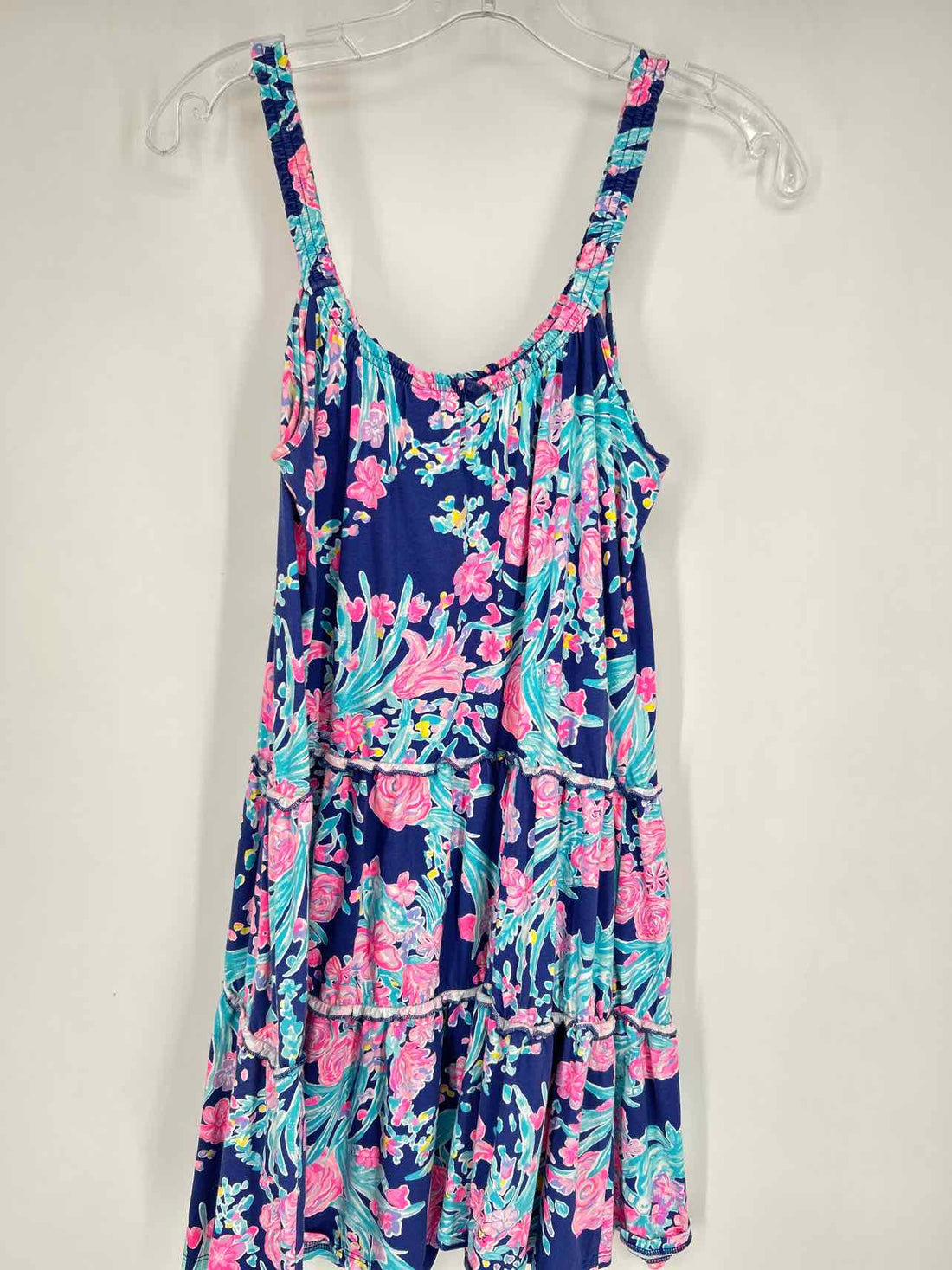 Lilly Pulitzer S Dark Blue Floral Sleeveless Lilly Pulitzer Dress