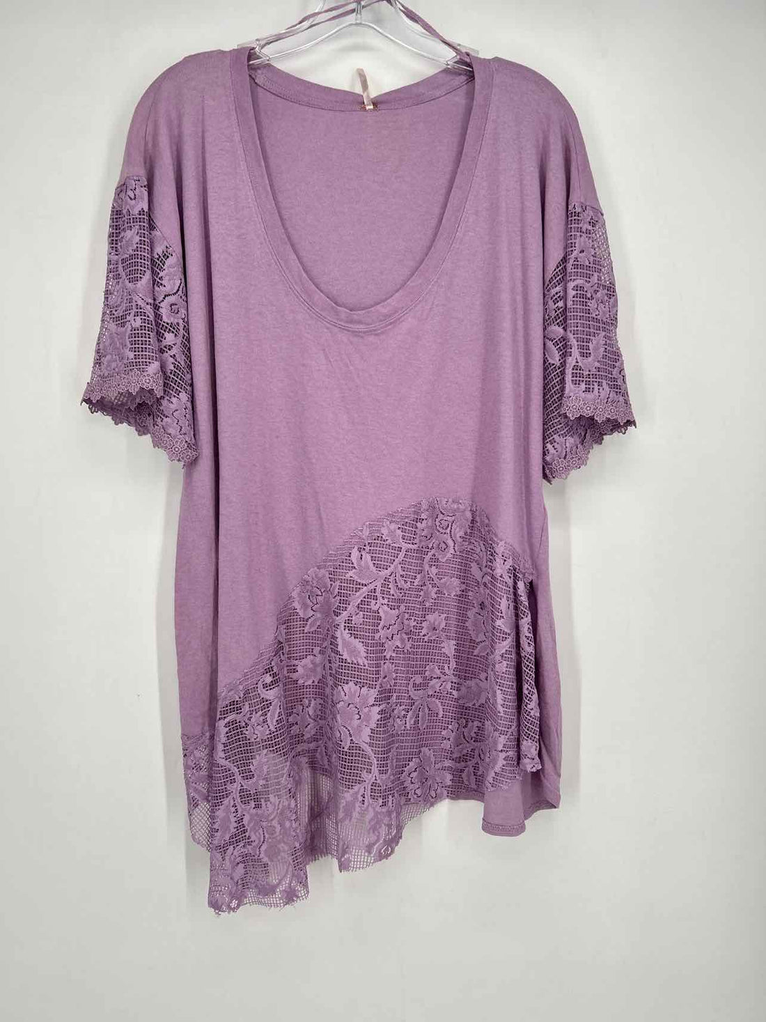 Free People Size L Lavender Short Sleeve