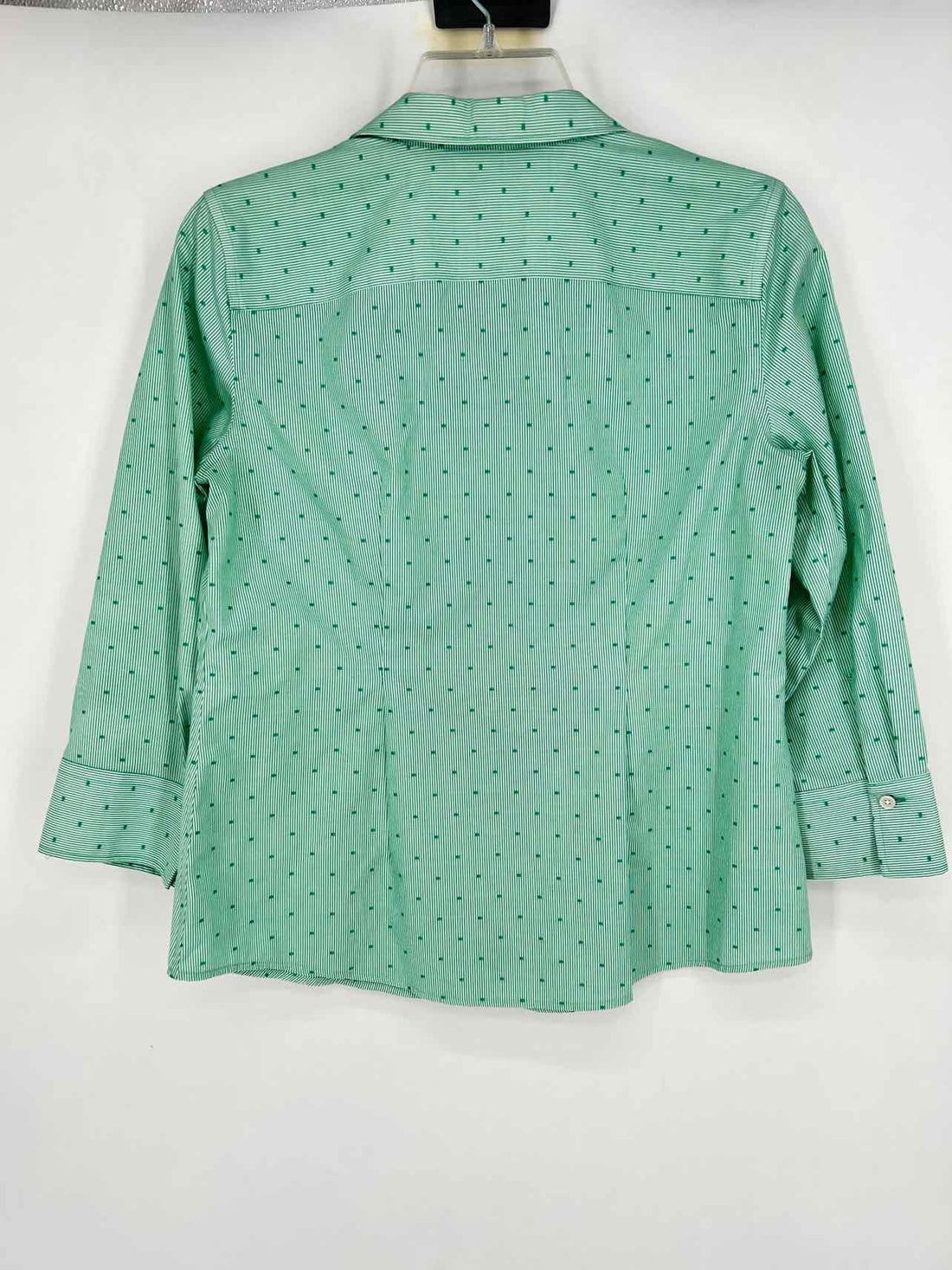 Talbots Size 8 Green Print Long Sleeve