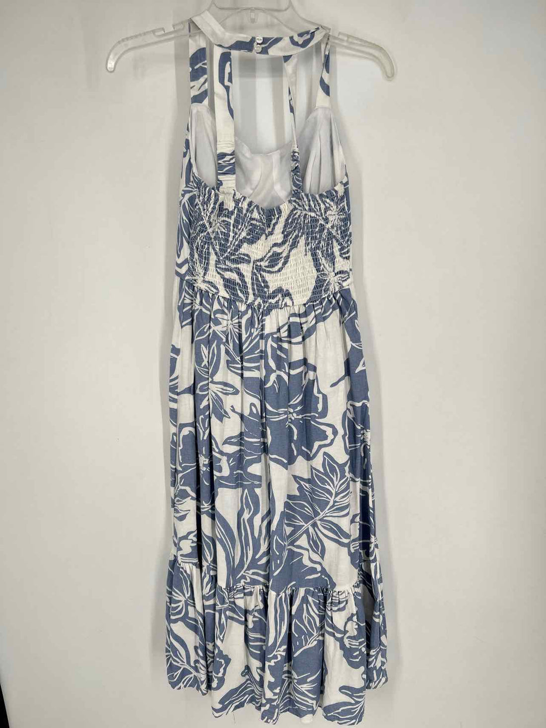 Jessica Simpson Size S White & Blue Floral Sleeveless Dress
