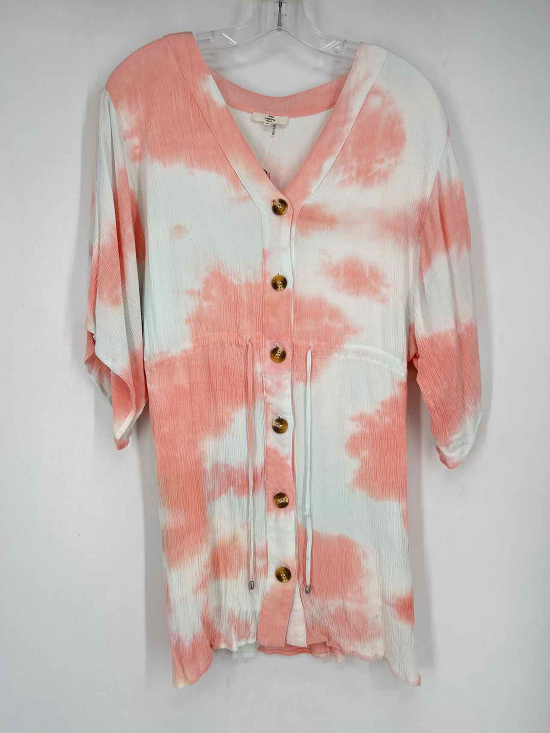 Entro Size S White & Pink Long Sleeve Dress
