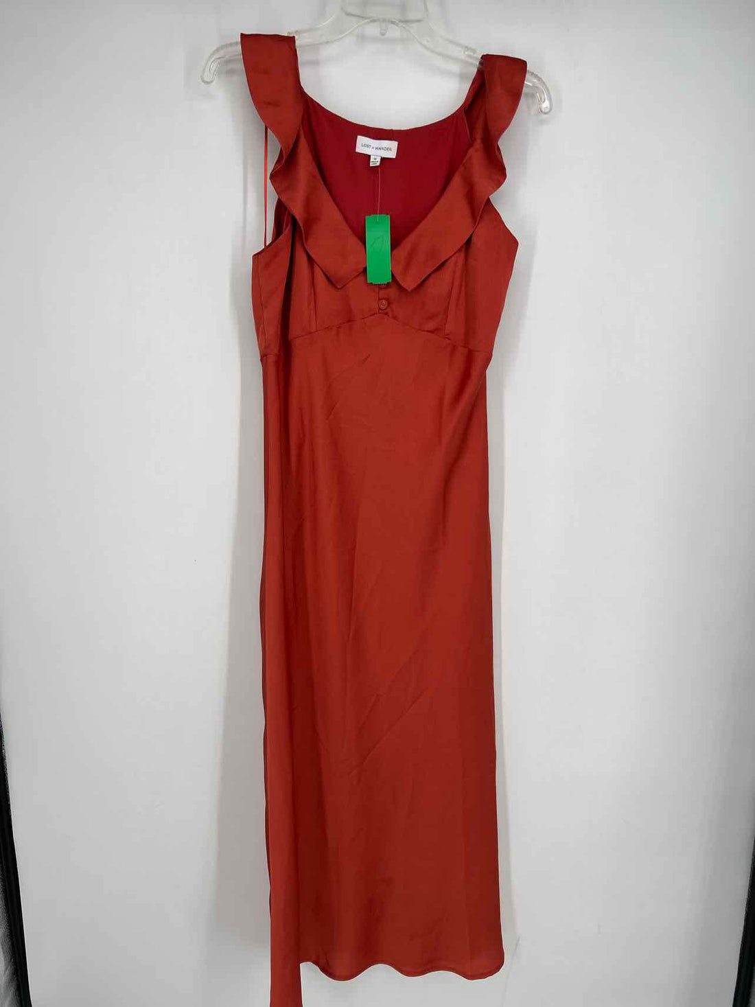 Lost + Wander Size M Red Clay Satin Like Dress