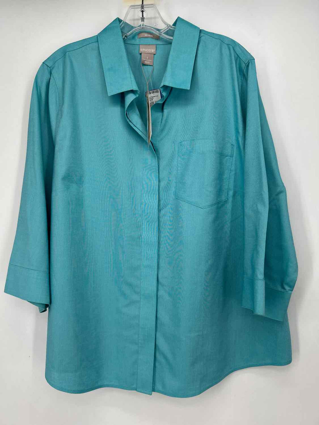 Chicos Size 3(XL) Aqua Pre Owned Long Sleeve