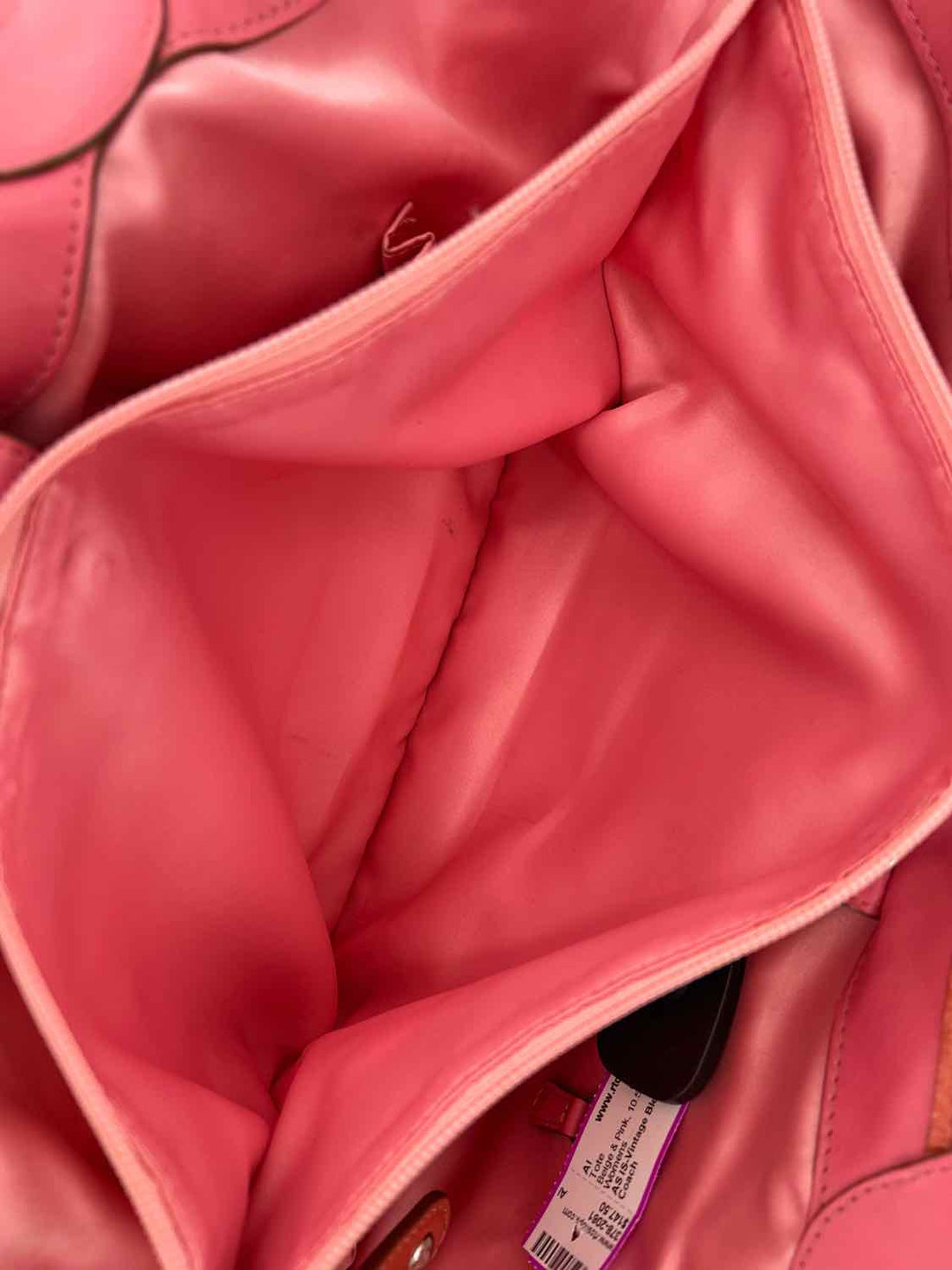 Coach Beige & Pink Canvas Tote