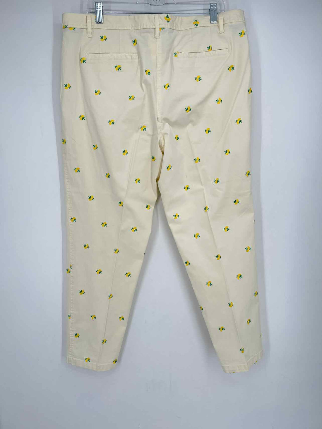 Talbots Size 16 Lemon Print Embroidered Pants