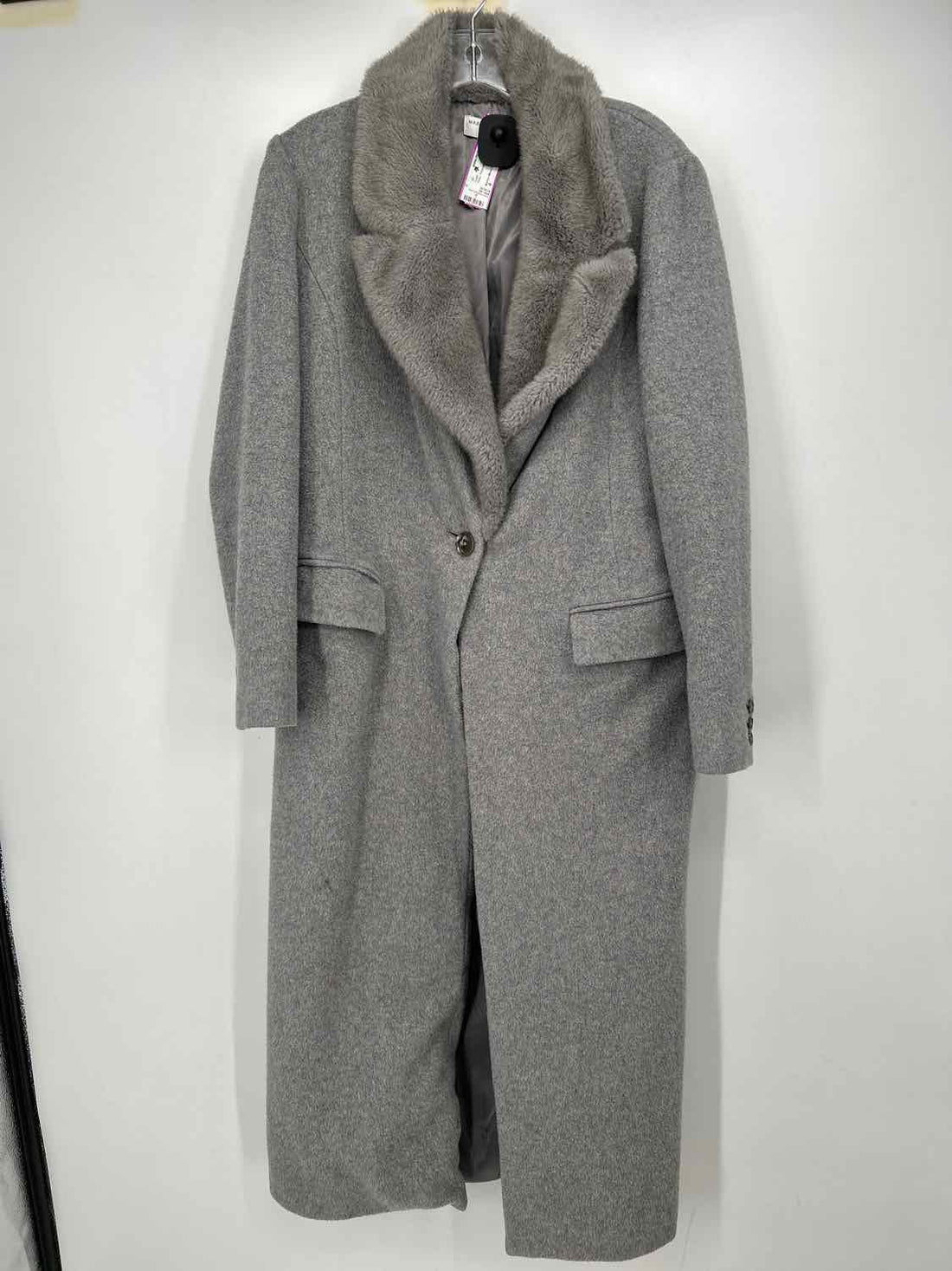 Marina Moscone Size 4 Gray Polyester & Wool Coat