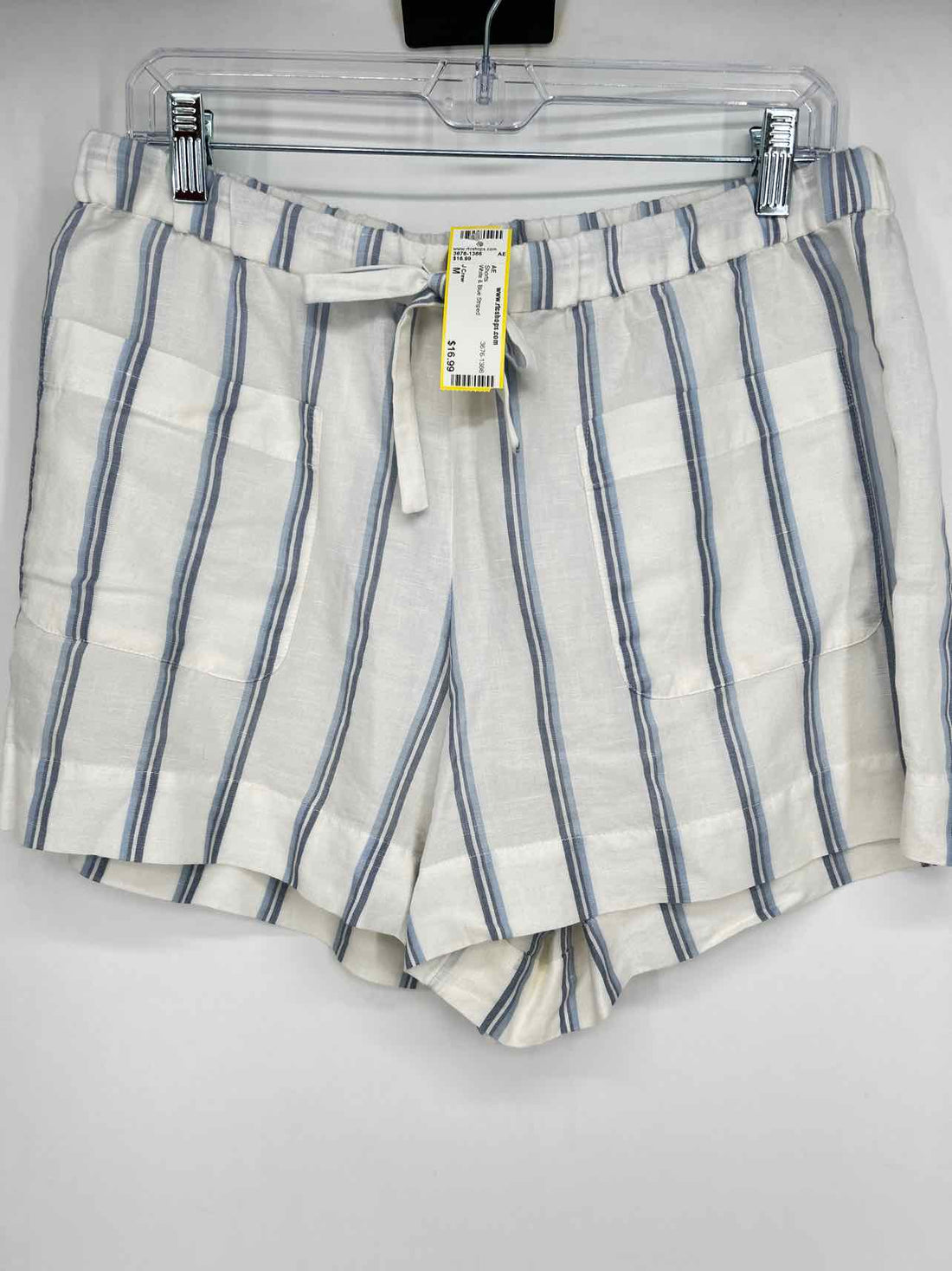 J Crew Size M White & Blue Striped Shorts