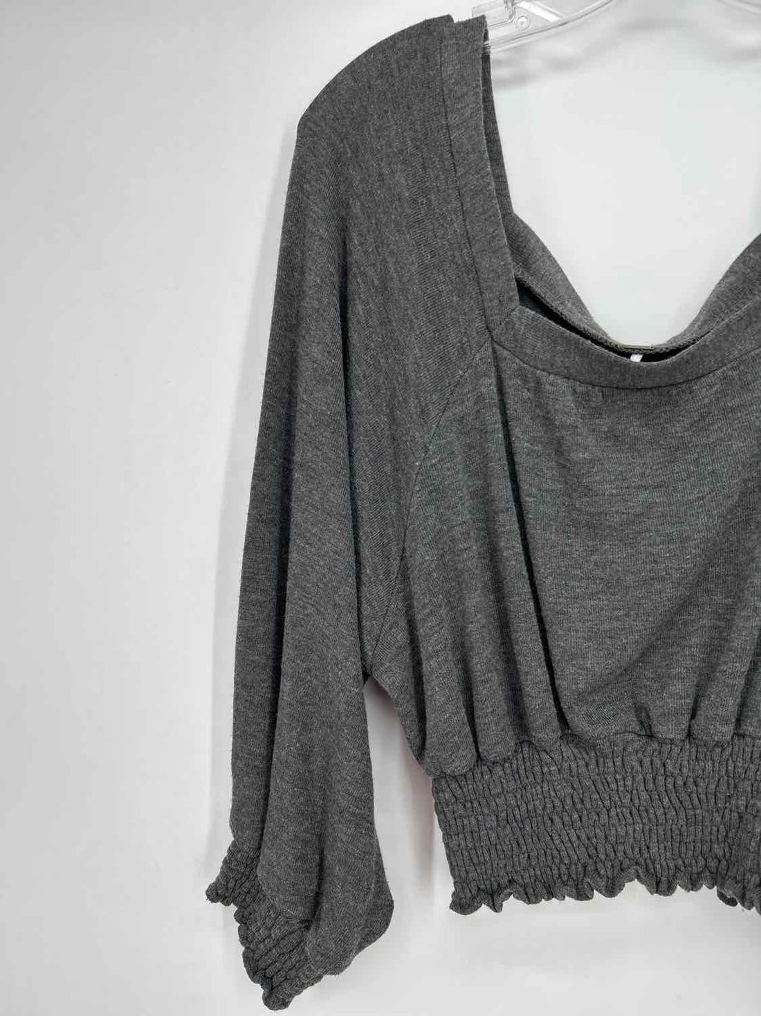 Free People Size L Gray Long Sleeve