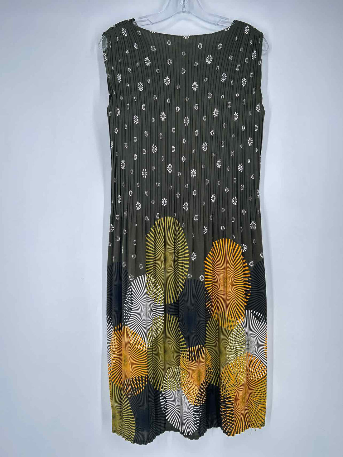 Nanako Size M Green Print Sleeveless Dress